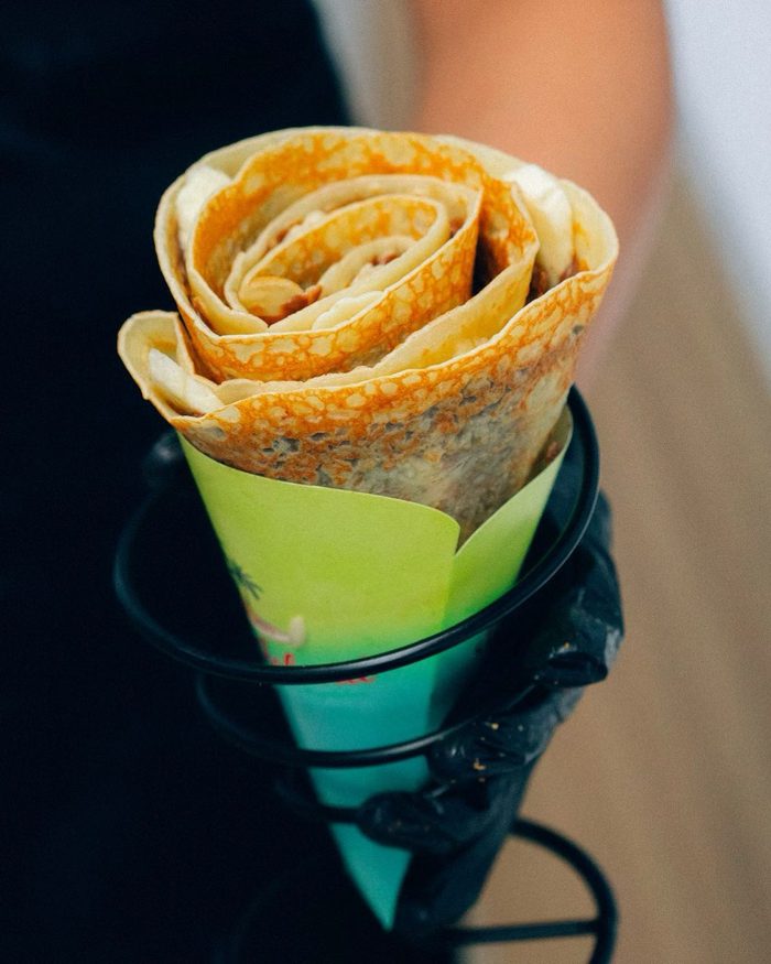 Crepe cone with fresh fruit