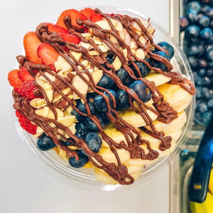 Nutella crepe with banana and strawberries